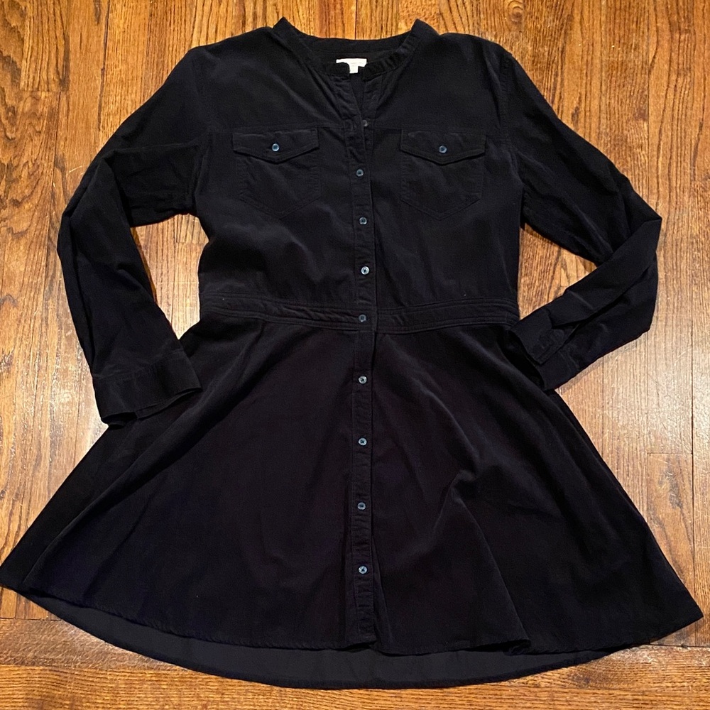 GAP Classic Navy Long Sleeve Corduroy Dress